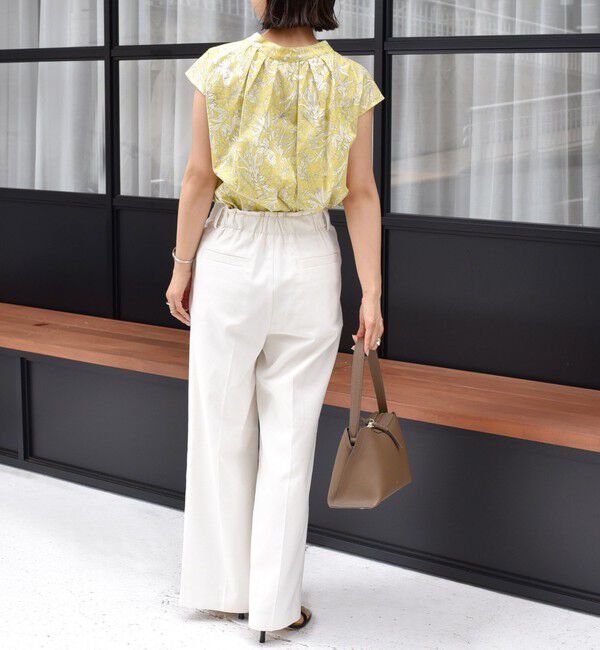 SHIPS for women「〈手洗い可能〉綿 ローン ボタニカル プリント フレンチ スリーブ ブラウス」|シャツ・ブラウス|