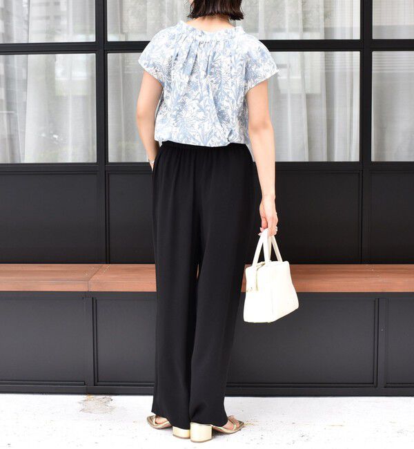 SHIPS for women「〈手洗い可能〉綿 ローン ボタニカル プリント フレンチ スリーブ ブラウス」|シャツ・ブラウス|