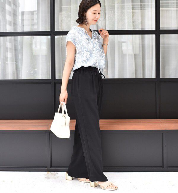 SHIPS for women「〈手洗い可能〉綿 ローン ボタニカル プリント フレンチ スリーブ ブラウス」|シャツ・ブラウス|