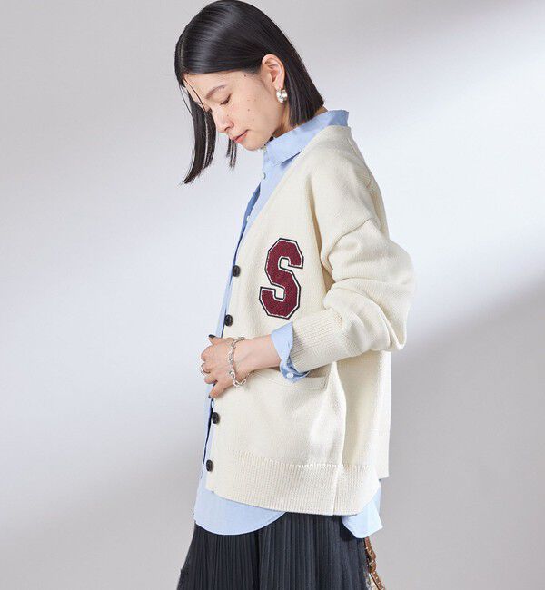 SHIPS for women「〈手洗い可能〉サガラ ワッペン レタード カーディガン」|カーディガン|