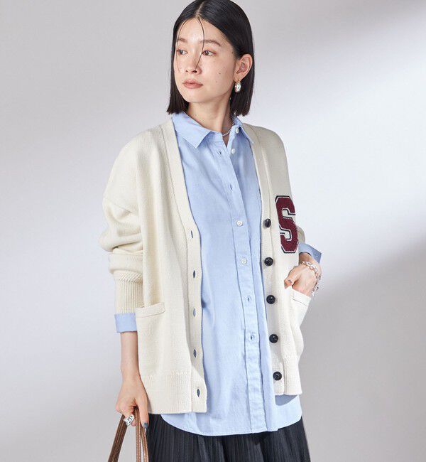 SHIPS for women「〈手洗い可能〉サガラ ワッペン レタード カーディガン」|カーディガン|