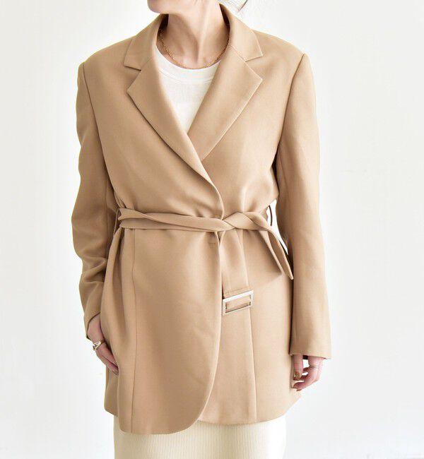 quaranciel「quaranciel:〈洗濯機可能〉ダブルクロス ベルト デザイン 3way テーラード ジャケット」|テーラードジャケット|