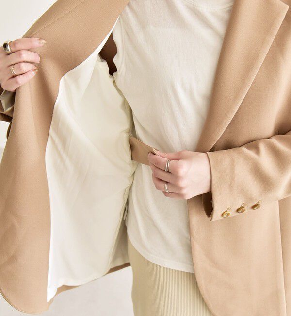 quaranciel「quaranciel:〈洗濯機可能〉ダブルクロス ベルト デザイン 3way テーラード ジャケット」|テーラードジャケット|