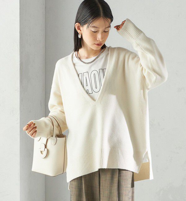 SHIPS for women「〈手洗い可能〉ウール カシミヤ Vネック プルオーバー」|ニット・セーター|