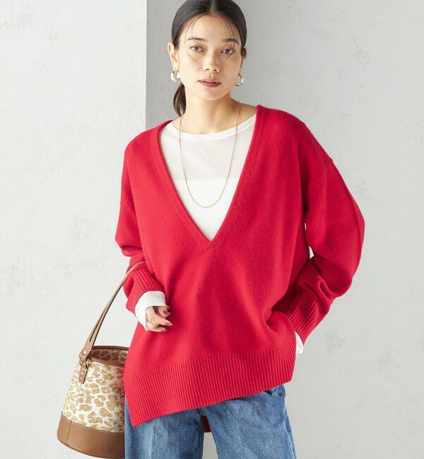 SHIPS for women「〈手洗い可能〉ウール カシミヤ Vネック プルオーバー」|ニット・セーター|