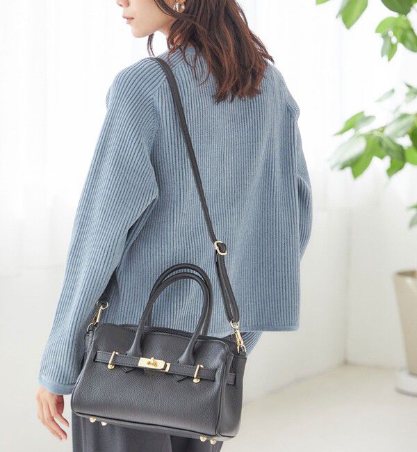 SHIPS for women「【SHIPS別注】MILOS: 金具付き ベルト トート S」|トートバッグ|ブラック