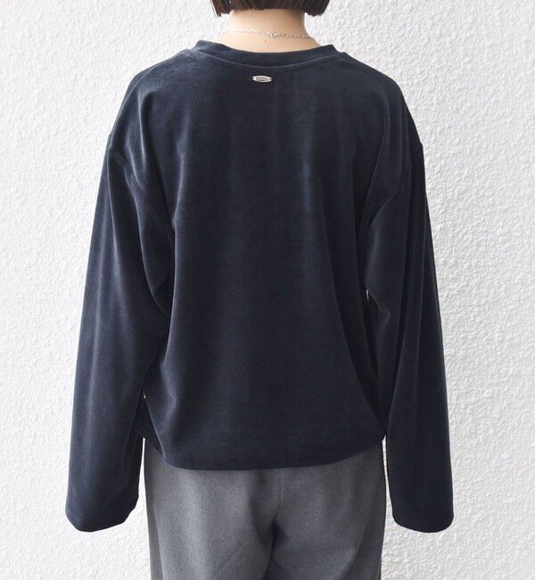 SHIPS for women「〈手洗い可能〉コットン ポリエステル ベロア ワイド スリーブ」|Tシャツ・カットソー|