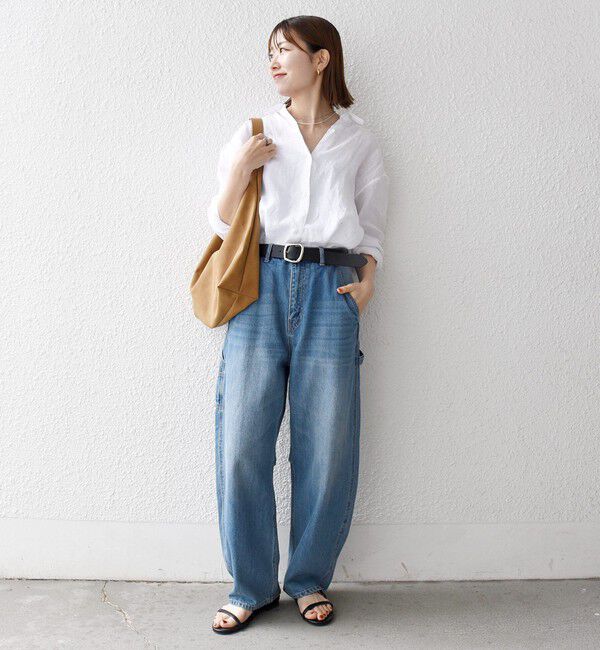 SHIPS any「SHIPS any:〈洗濯機可能〉リネン 刺繍 レギュラー ルーズ シャツ」|シャツ・ブラウス|