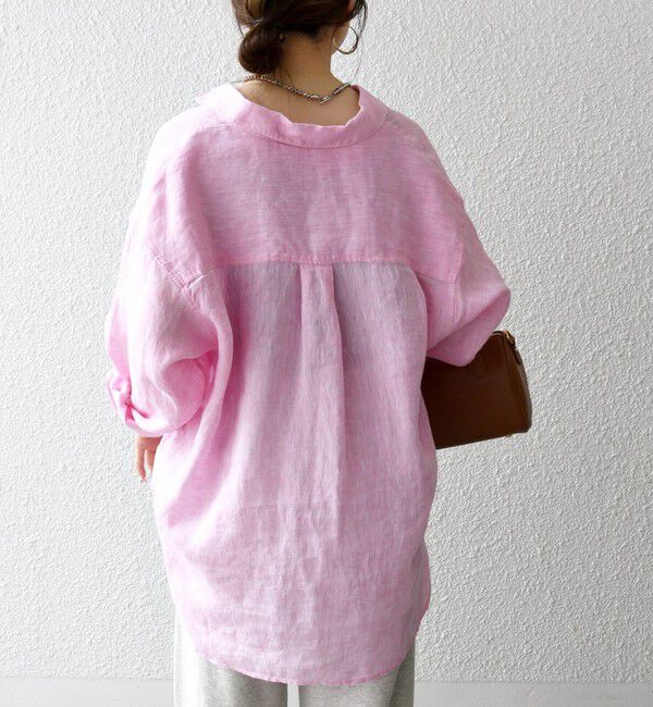 SHIPS any「SHIPS any:〈洗濯機可能〉リネン 刺繍 レギュラー ルーズ シャツ」|シャツ・ブラウス|