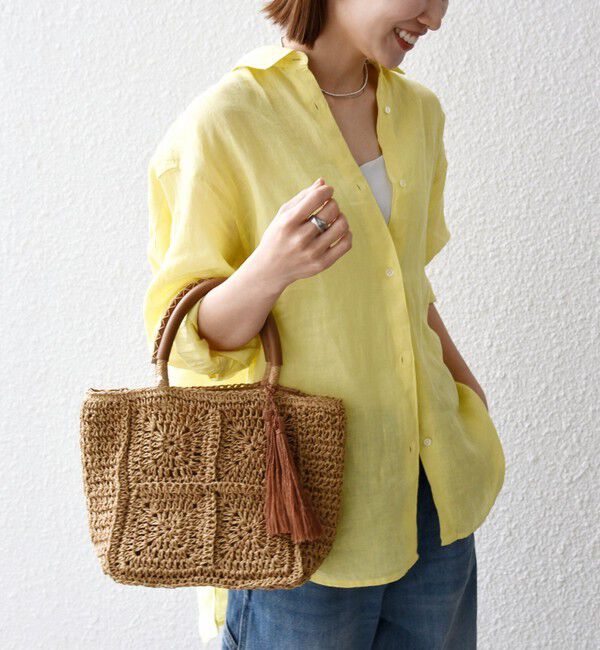 SHIPS any「SHIPS any:〈洗濯機可能〉リネン 刺繍 レギュラー ルーズ シャツ」|シャツ・ブラウス|