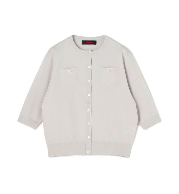 CABaN「ファインポリエステル ハーフスリーブポケットカーディガン」|カーディガン|13 ライトグレー
