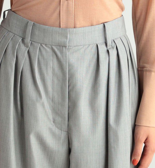 BACCA「ヘアライン タックワイドパンツ」|チノ|