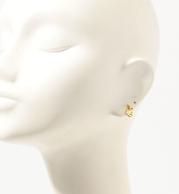 TOMORROWLAND GOODS「BAR Jewellery TWO HEARTS ゴールドピアス」|ピアス|