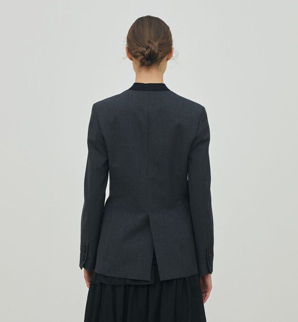 DES PRES「ハードウールオックスフォード ノーカラージャケット」|ノーカラージャケット|