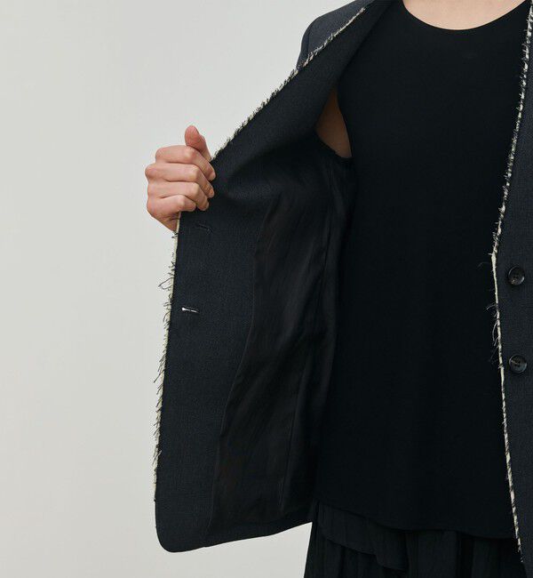 DES PRES「ハードウールオックスフォード ノーカラージャケット」|ノーカラージャケット|