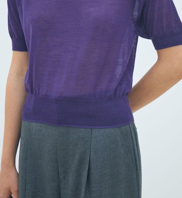 MACPHEE「シアーウールブレンド ハーフスリーブプルオーバー」|ニット・セーター|