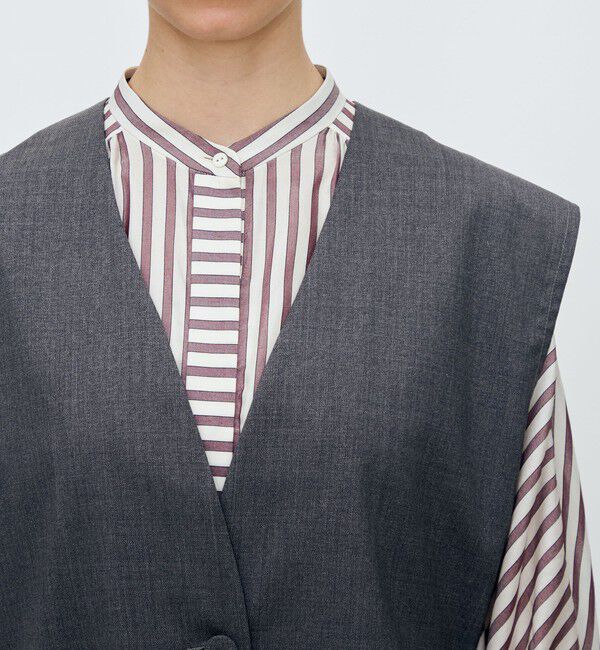 TOMORROWLAND collection「ラメグレー Vネックジレ」|ベスト・ジレ|