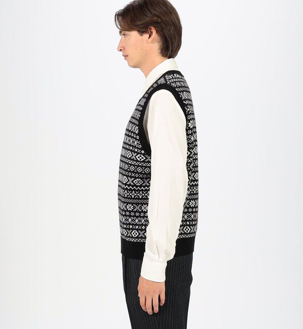TOMORROWLAND MENS「ウールカシミヤ フェアアイル クルーネックプルオーバー ニットベスト」|ニット・セーター|