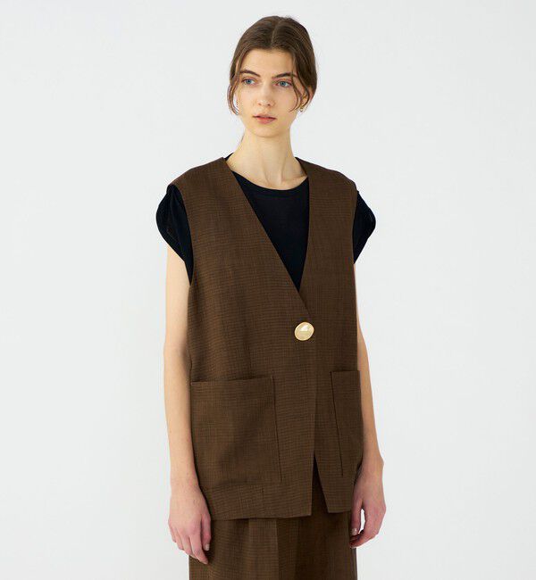 Ballsey「レーヨンリネンブッチャー コクーンジレ」|ベスト・ジレ|