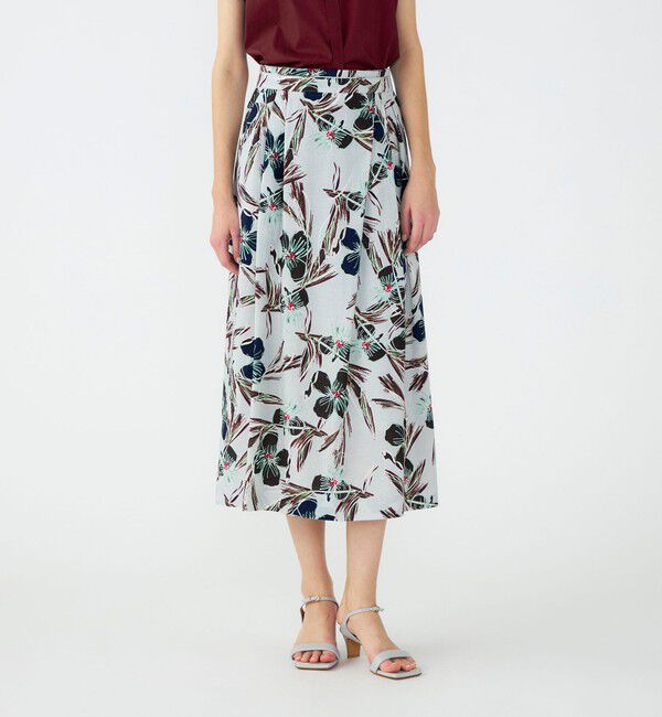 Ballsey「チェロキープリント タックロングスカート」|フレア|