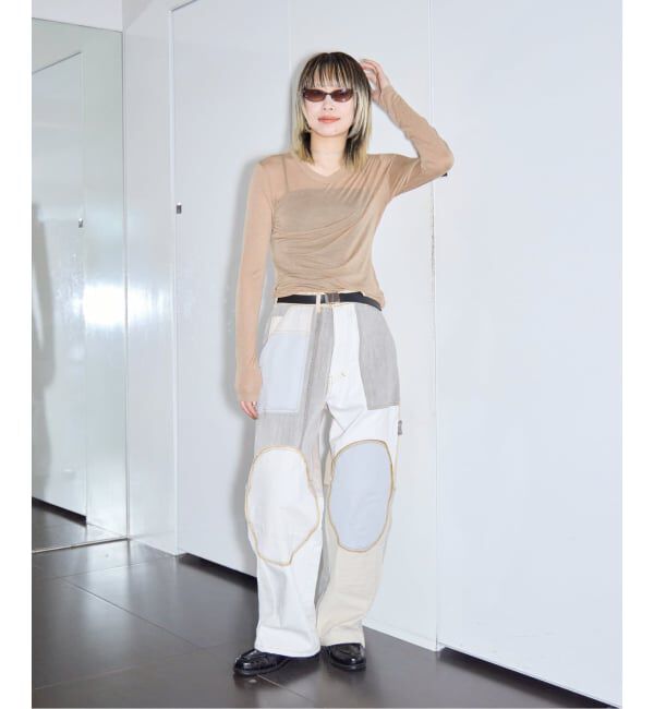  「ASHER SASKIA LONGSLEEVE MICRO V L266-J134：Tシャツ」|Tシャツ・カットソー|