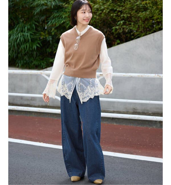 SLOBE IENA「《WEB限定/追加予約》LE DENIM カーブバギーデニムパンツ」|デニム|