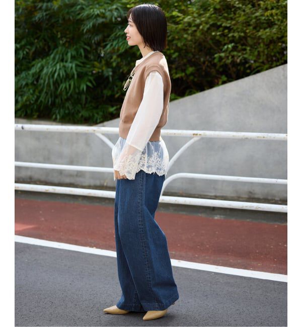 SLOBE IENA「《WEB限定/追加予約》LE DENIM カーブバギーデニムパンツ」|デニム|