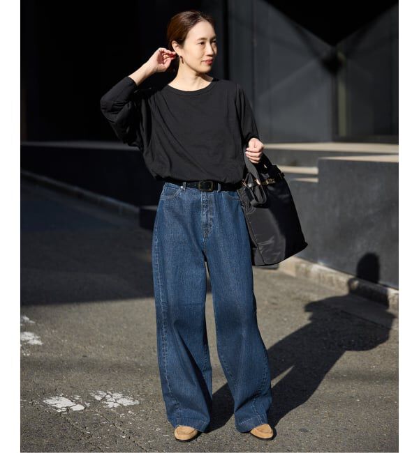 SLOBE IENA「《WEB限定/追加予約》LE DENIM カーブバギーデニムパンツ」|デニム|