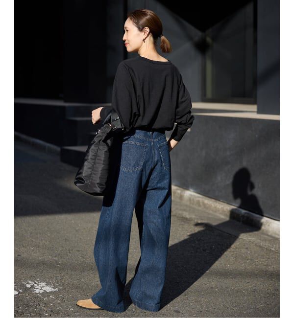 SLOBE IENA「《WEB限定/追加予約》LE DENIM カーブバギーデニムパンツ」|デニム|