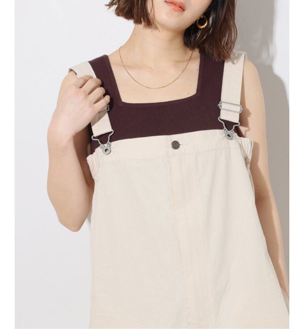 JOURNAL STANDARD relume「《追加4》Vis/Polyスクエアネックリブタンクトップ」|タンクトップ|ブラウン