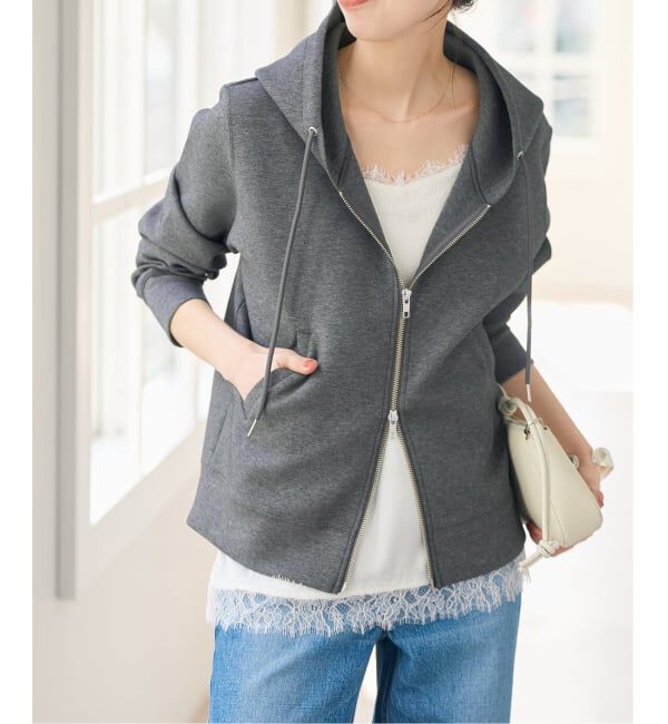 Spick and Span「《新色有り / 追加》ストレッチジップフードパーカー」|パーカー|