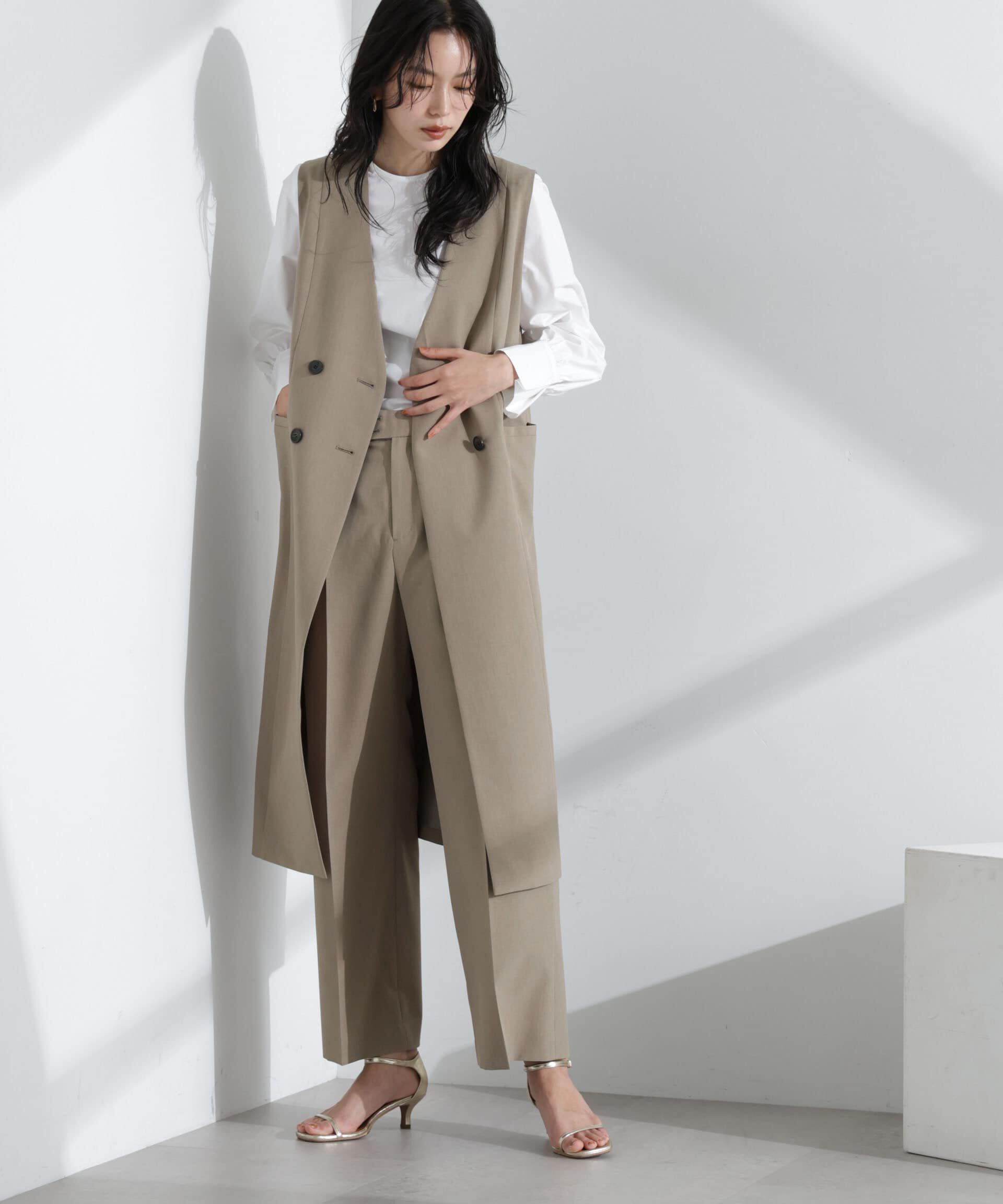 nano･universe「ライトファンクション タックセミワイドパンツ(セットアップ可)」|チノ|