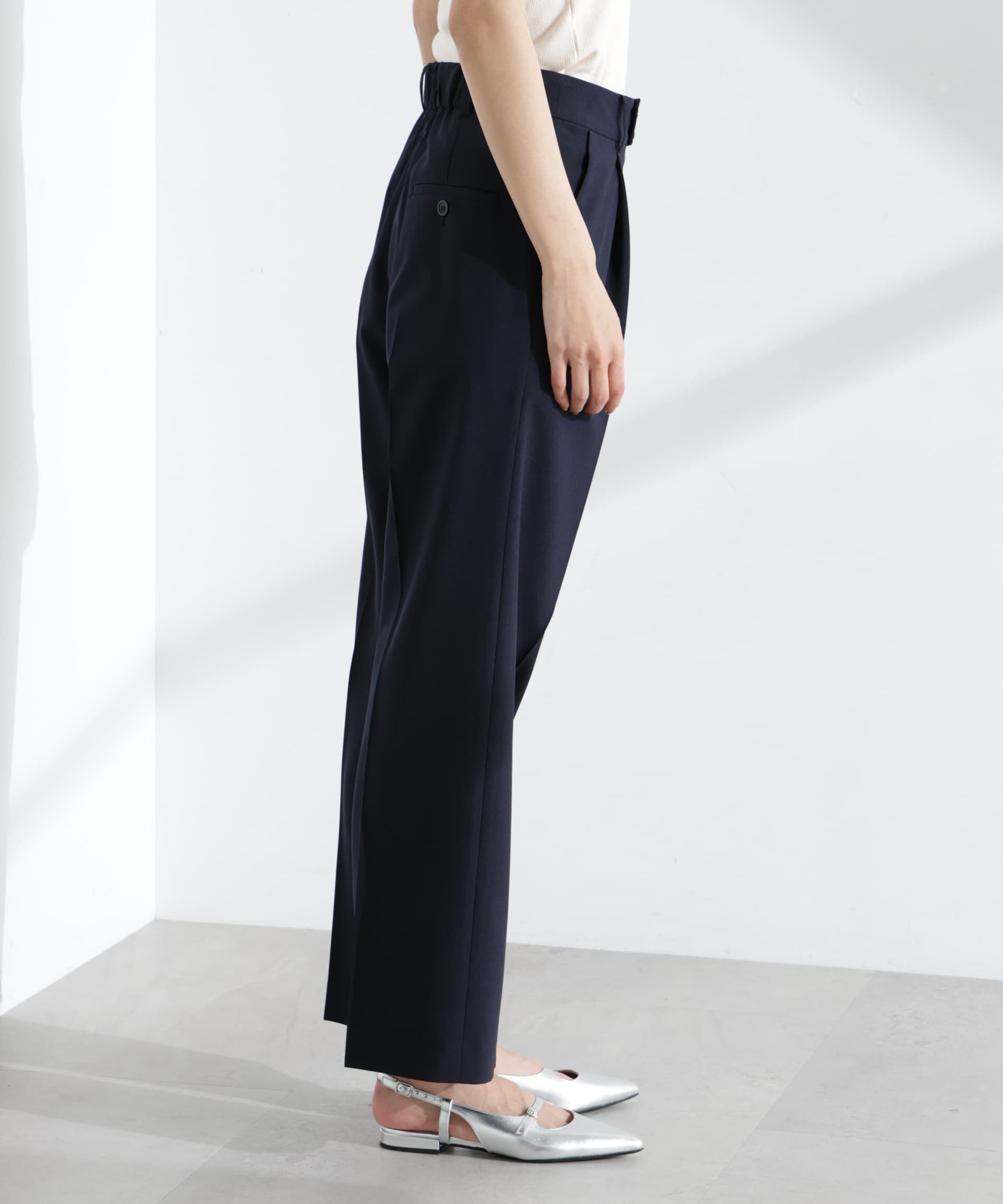 nano･universe「ライトファンクション タックセミワイドパンツ(セットアップ可)」|チノ|