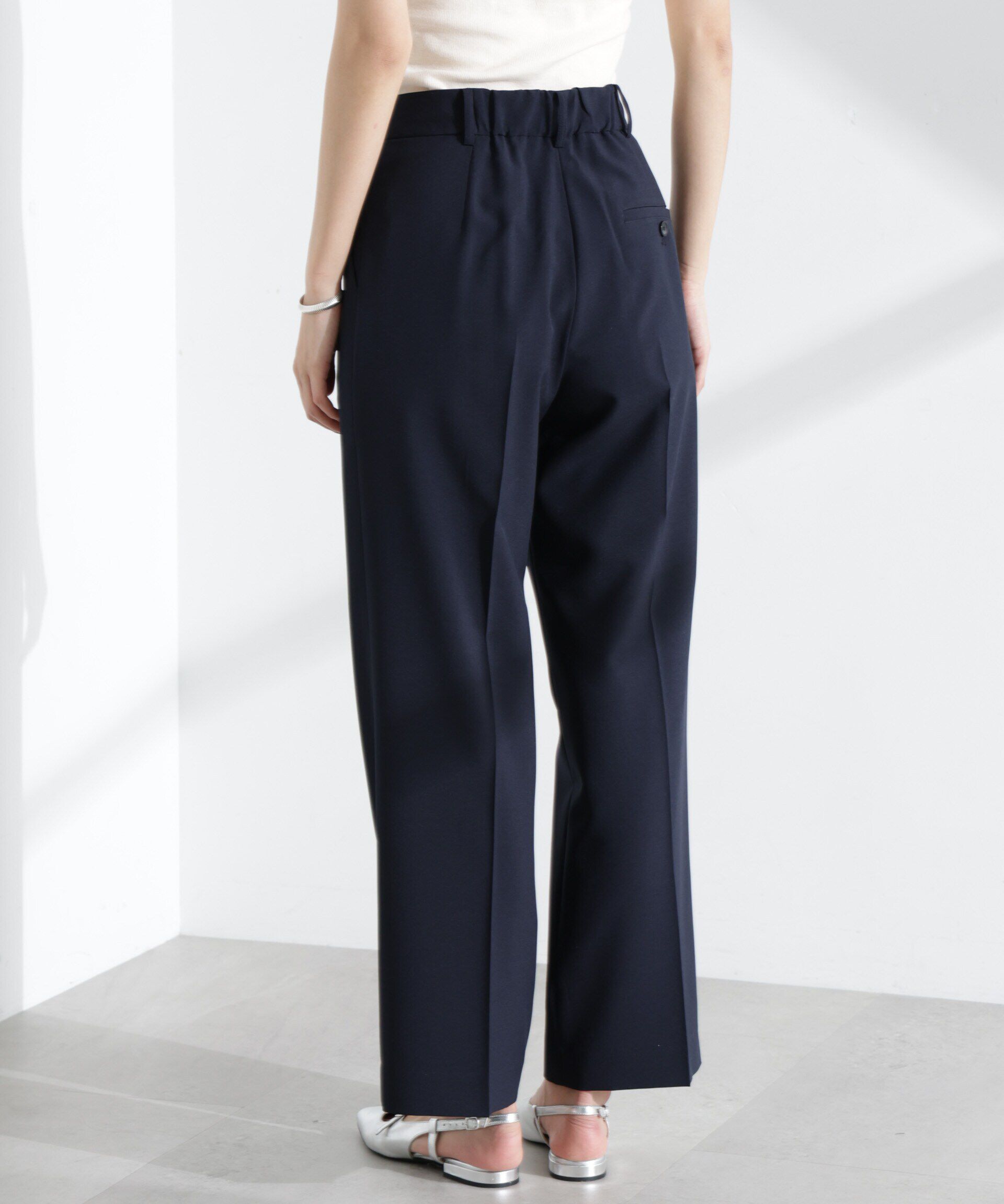 nano･universe「ライトファンクション タックセミワイドパンツ(セットアップ可)」|チノ|