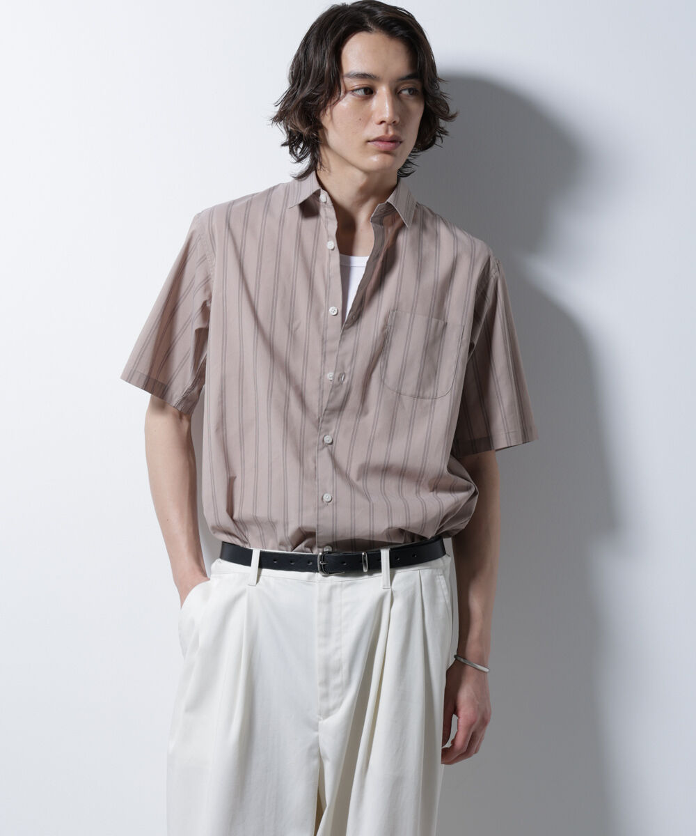 nano･universe「「ICE FLOW LINEN」バリエーションシャツ 半袖」|シャツ・ブラウス|ベージュ