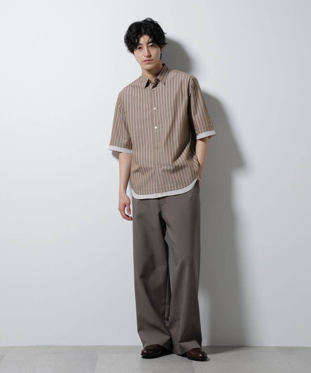 nano･universe「クレイジーストライプシャツ 半袖 １」|シャツ・ブラウス|