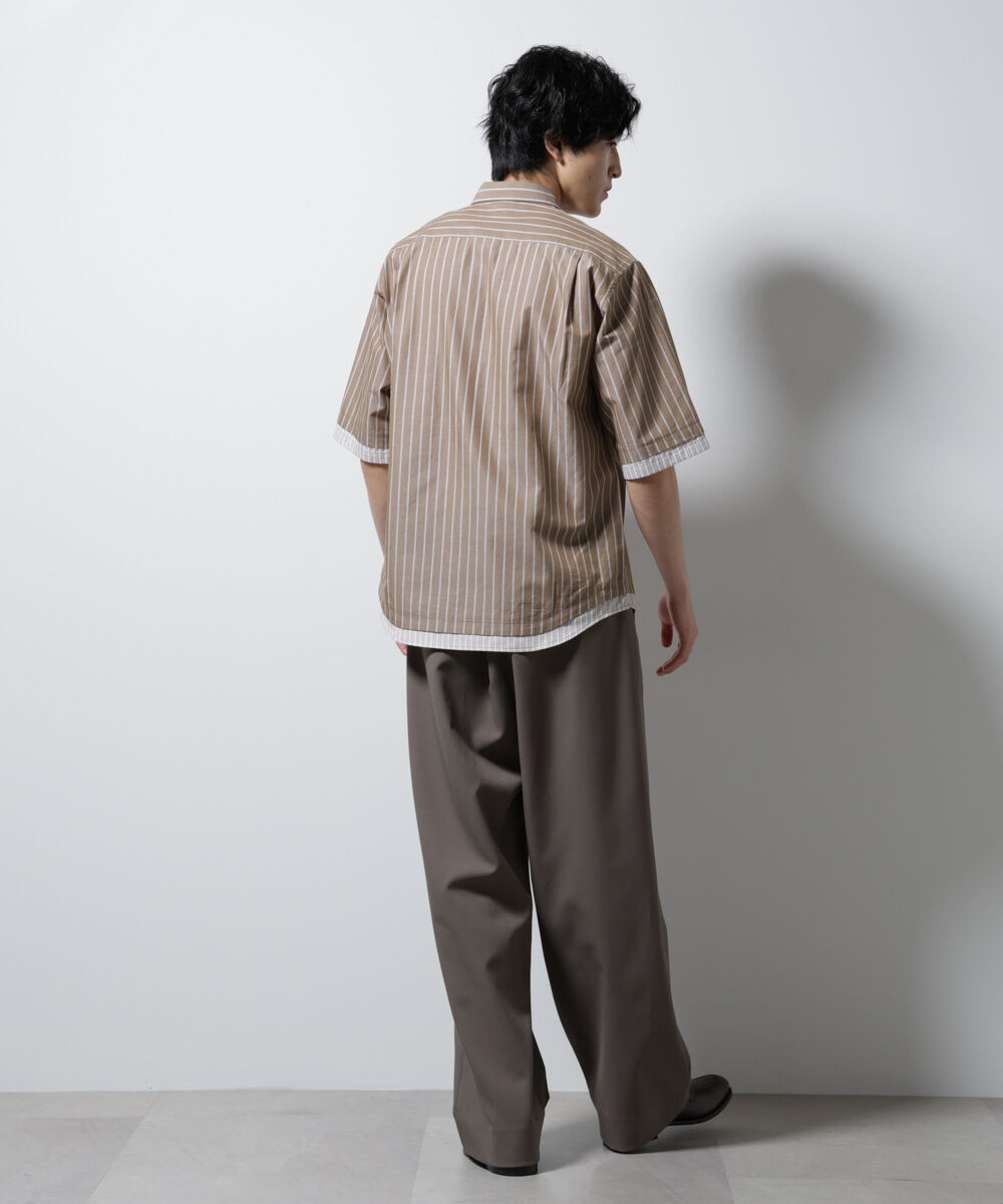 nano･universe「クレイジーストライプシャツ 半袖 １」|シャツ・ブラウス|