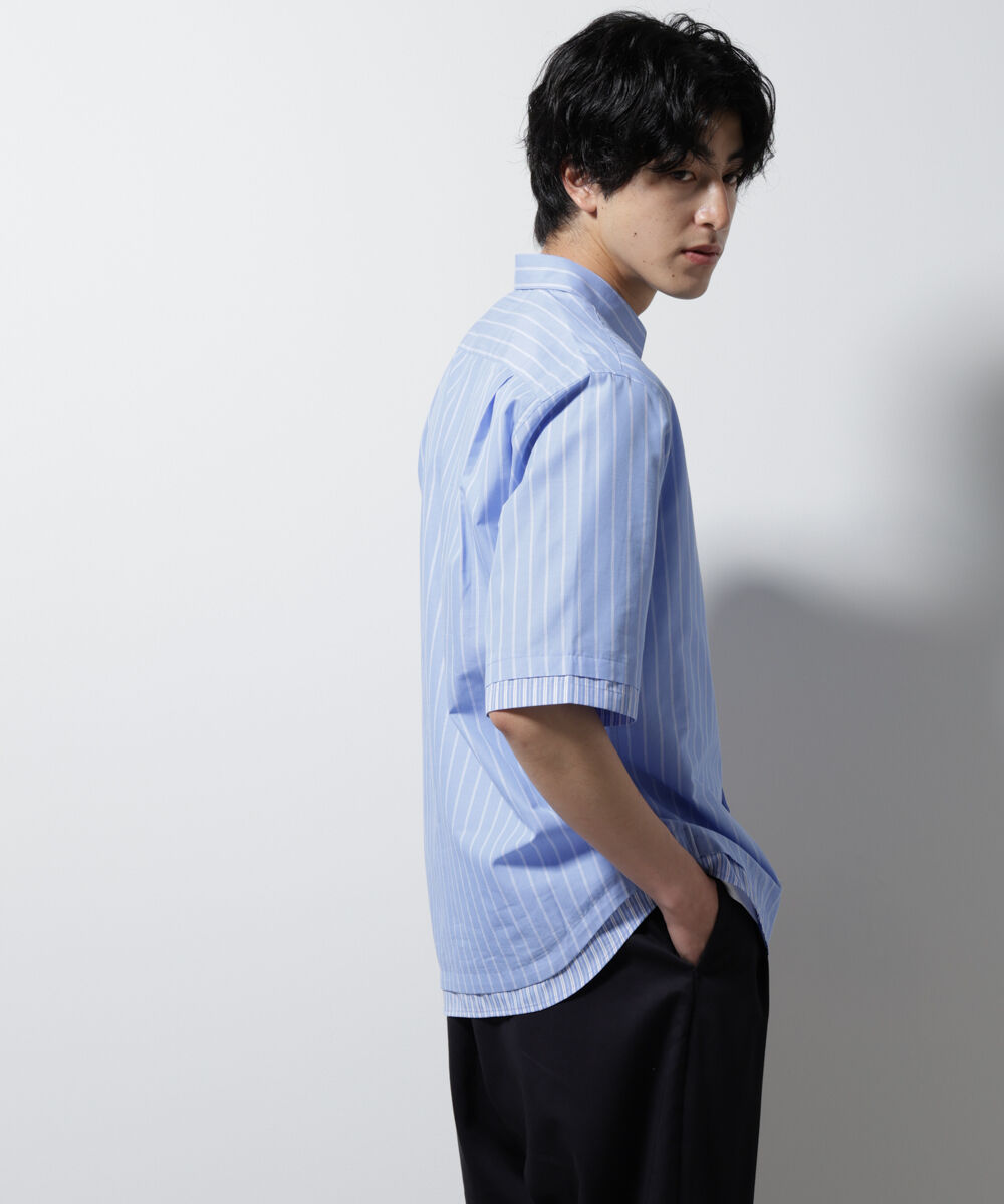 nano･universe「クレイジーストライプシャツ 半袖 １」|シャツ・ブラウス|