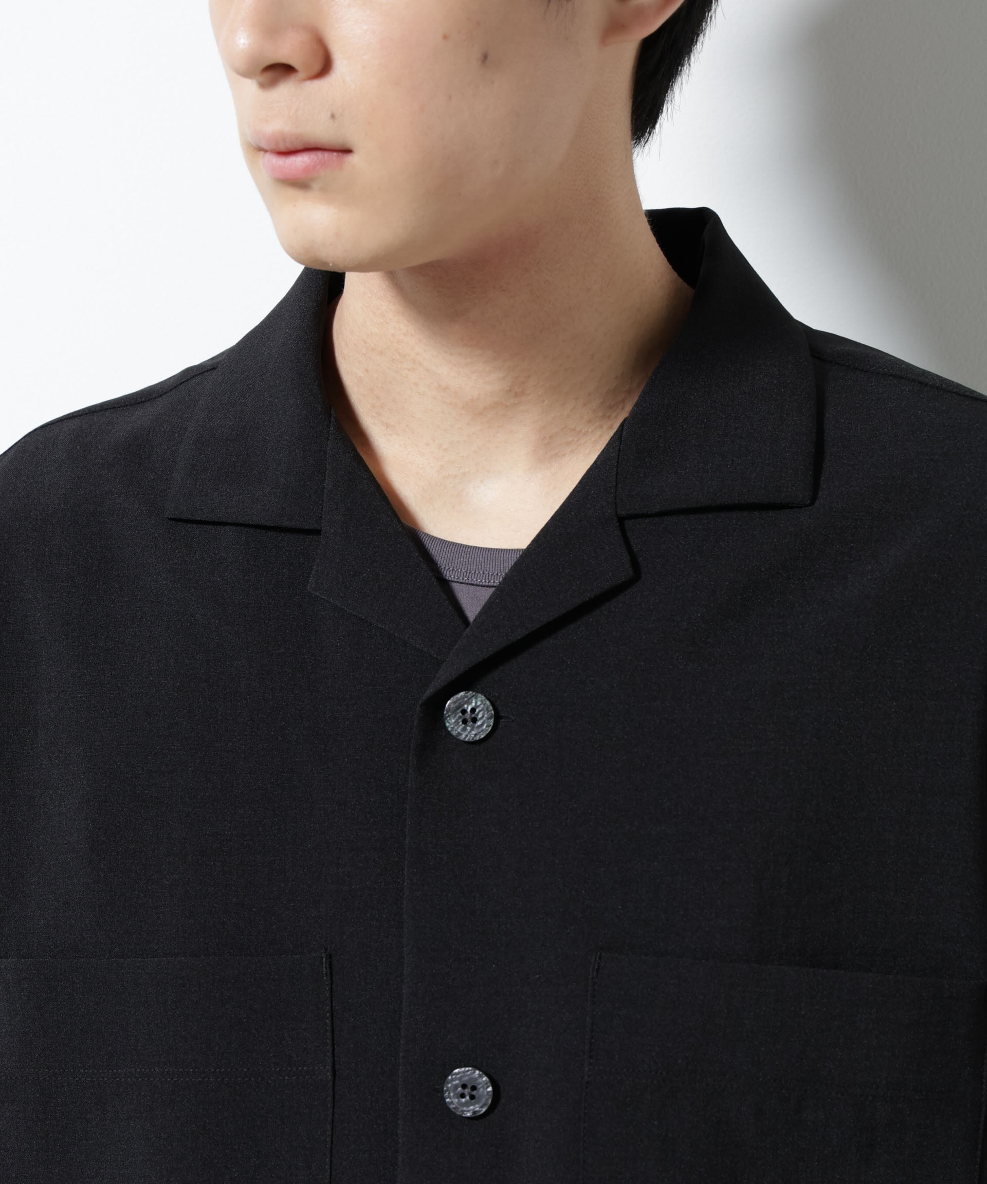 nano･universe「メランジドライオープンカラーシャツ（セットアップ可）」|シャツ・ブラウス|