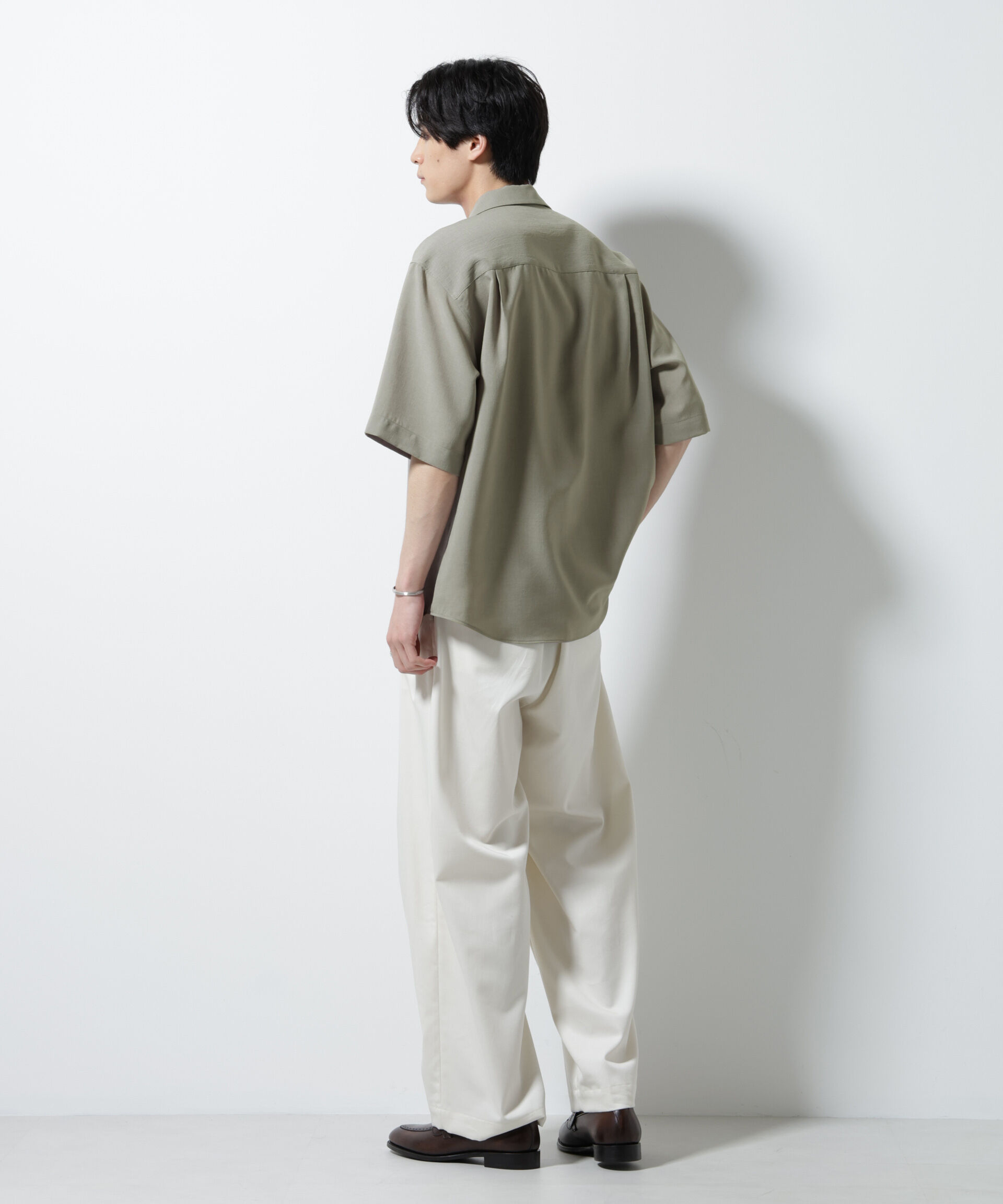 nano･universe「メランジドライオープンカラーシャツ（セットアップ可）」|シャツ・ブラウス|