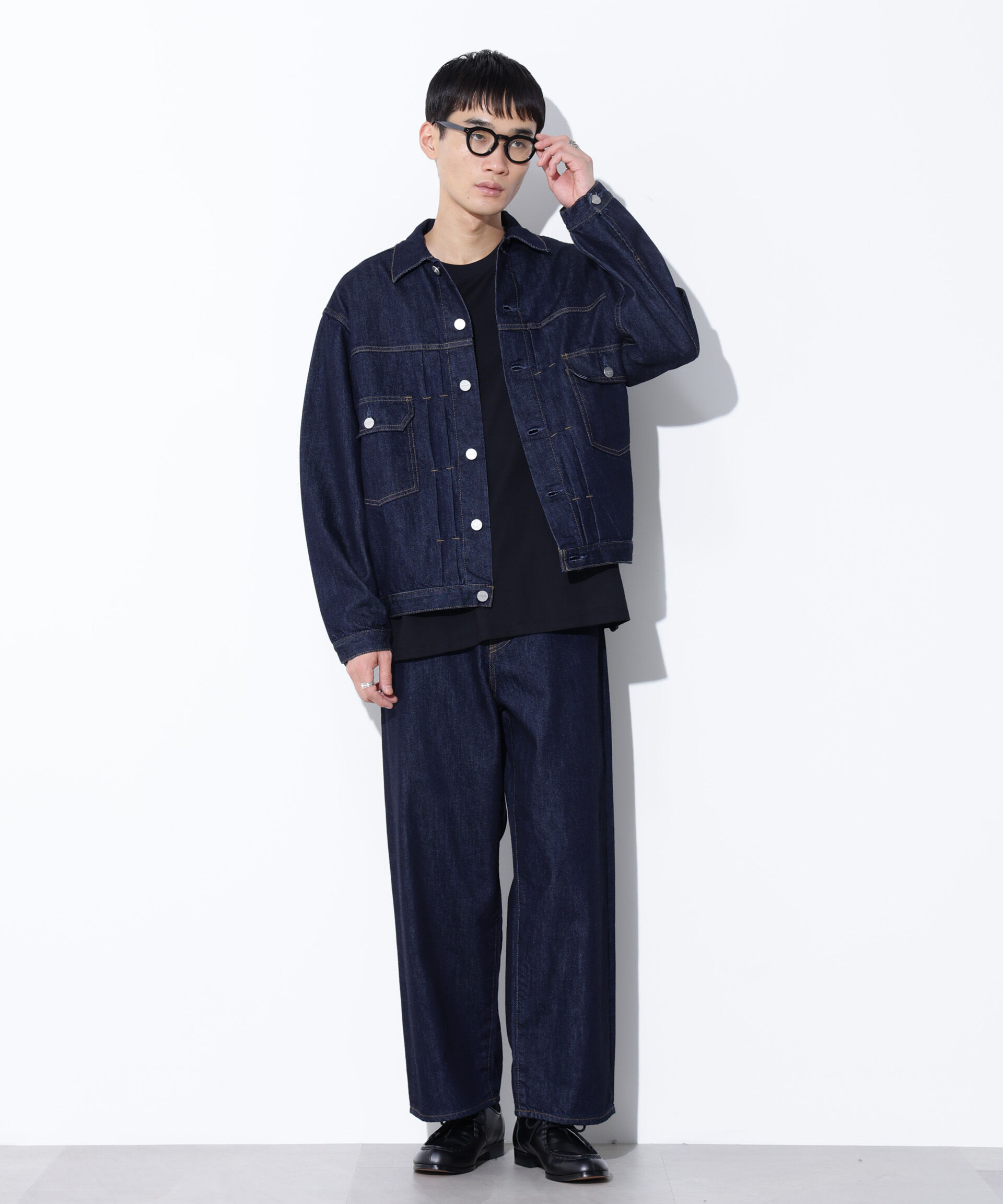 nano･universe「AUTHENコラボ SILKNIZED DENIM ワイドレッグ(セットアップ可)」|チノ|