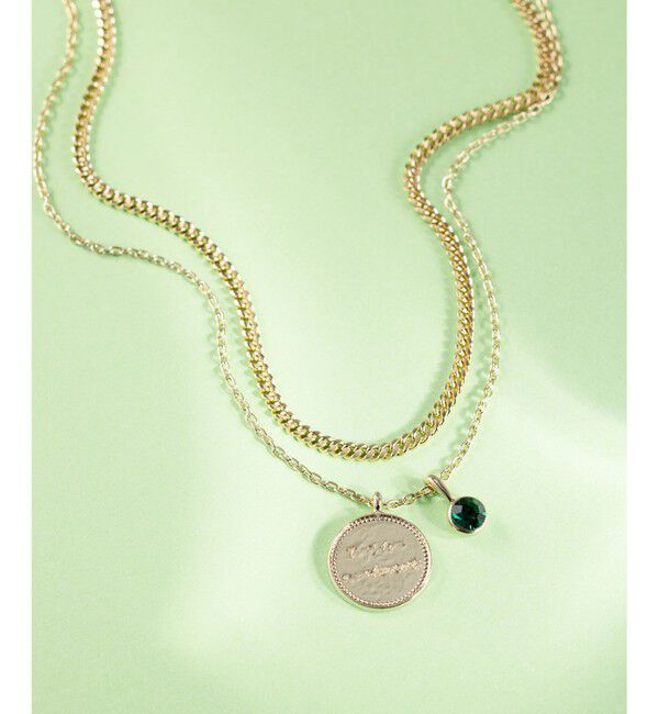 23区「カラーストーン コイン ネックレス」|ネックレス|ｴﾒﾗﾙﾄﾞ