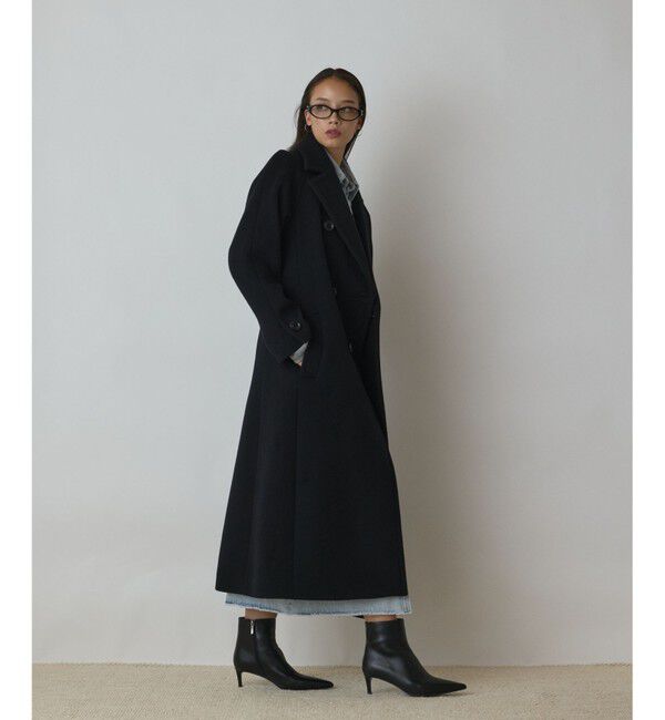 Diagram「ショートビーバーロングコート」|チェスターコート|ブラック