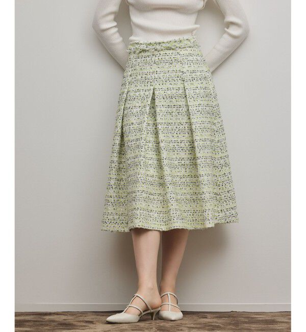 GRACE CONTINENTAL「ミックスツイードスカート」|スカート|イエロー