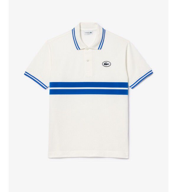LACOSTE「フロッキープリントL.12.12ポロシャツ」|ポロシャツ|ブルー