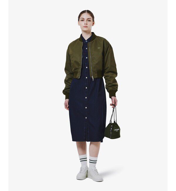 LACOSTE「ロングデニムシャツドレス / シャツワンピース ウエストベルト付き」|ワンピース|