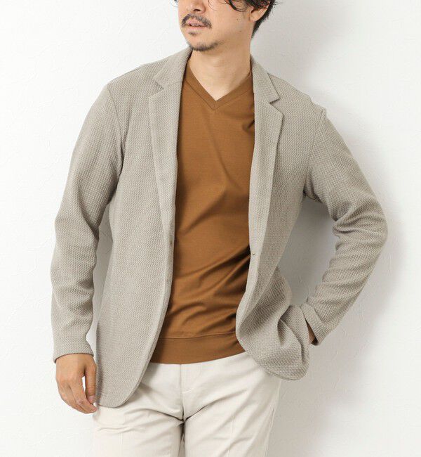 Stutostein「《ビジカジ対応》Relax Jogger Jersey ウォッシャブルテーラーCD」|カーディガン|ベージュ