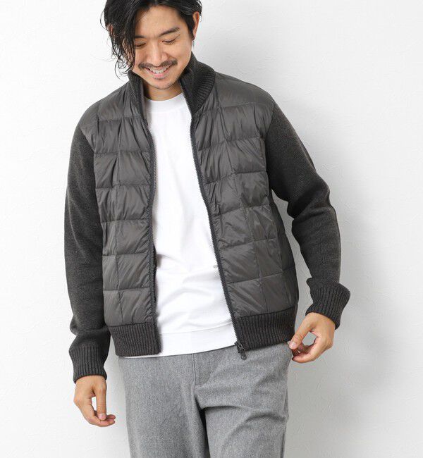 NOLLEY'S goodman「【TAION/タイオン】別注HI NECK DOWN JKT WITH SLEEVE KNIT 25AW」|ブルゾン・スタジャン|