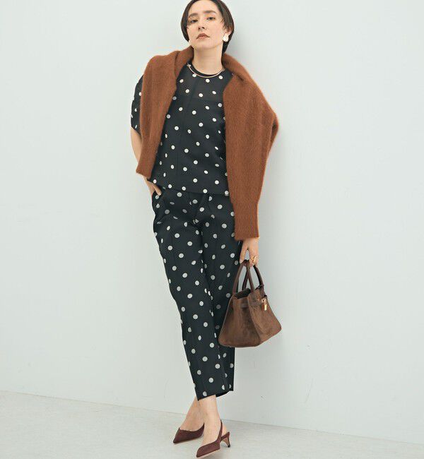 NOLLEY'S「ウォッシャブルストレッチドットジャガードテーパードパンツ」|その他|