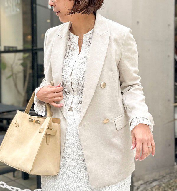 NOLLEY'S sophi「《セットアップ対応》ウォッシャブルスラブオックスダブルジャケット」|テーラードジャケット|